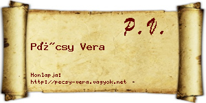 Pécsy Vera névjegykártya