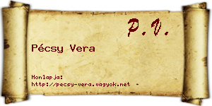 Pécsy Vera névjegykártya