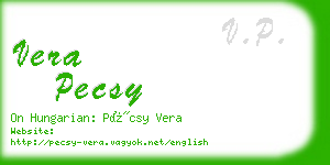 vera pecsy business card